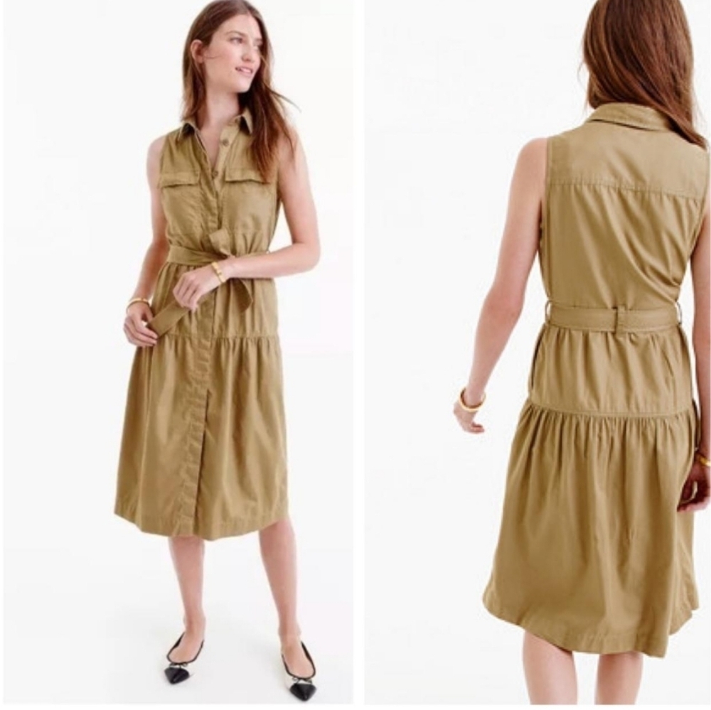 J. CREW tiered belted shirtdress MISSING BELT